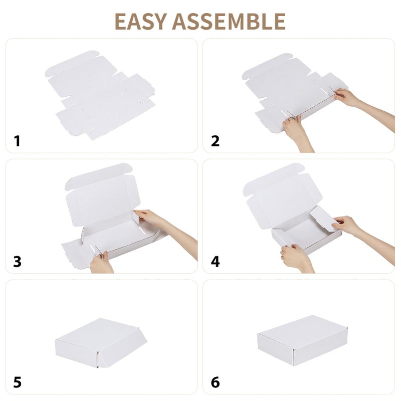 RLAVBL 4x4x2 Inches Shipping Boxes Set of 25, White Small Corrugated Cardboard Box, Mailer Boxes for Packing Small Business - Image 5